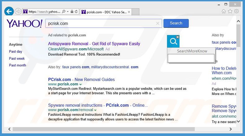 Redirections du navigateur causées par le logiciel de publicité Search Know 