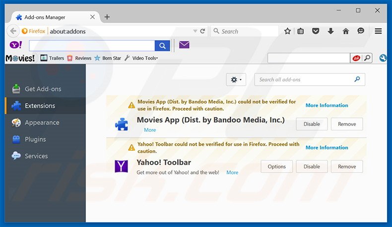 Suppression des extensions reliées à home.searchpile.com dans Mozilla Firefox