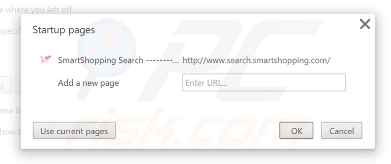 Suppression de la page d'accueil de search.smartshopping.com dans Google Chrome 