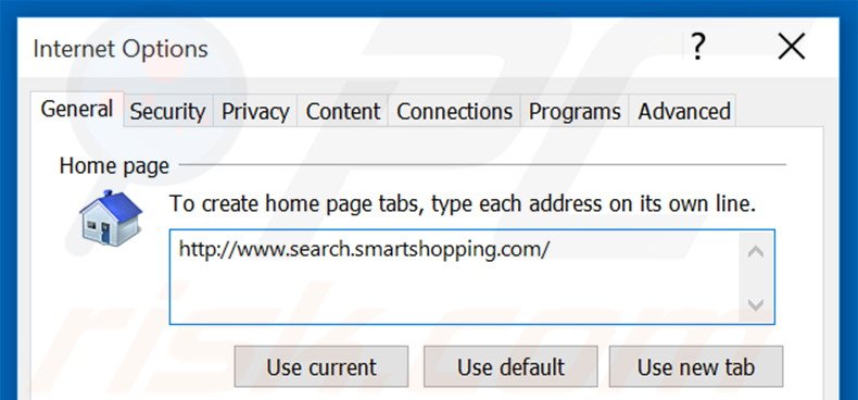Suppression de la page d'accueil de search.smartshopping.com dans Internet Explorer 