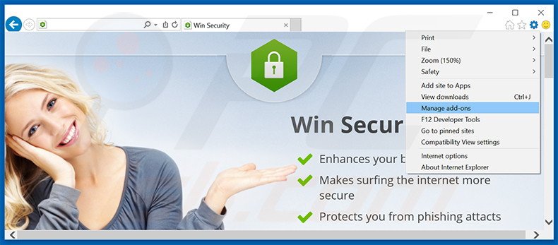 Suppression des publicités Win Security dans Internet Explorer étape 1