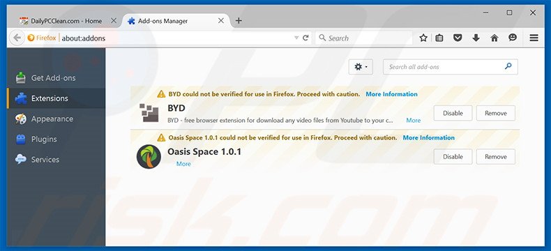 Suppression des publicités AnonymizerGadget dans Mozilla Firefox étape 2