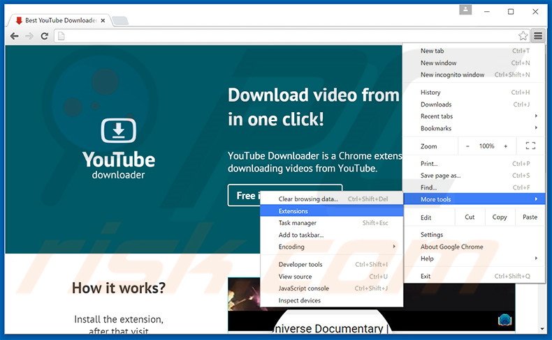 Suppression des publicités Best YouTube Downloader dans Google Chrome étape 1