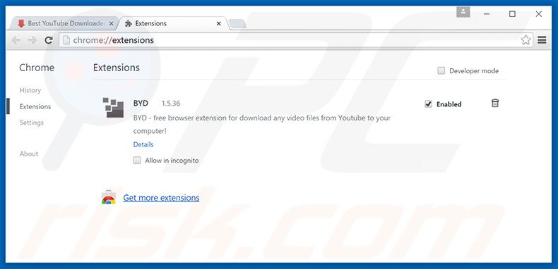 Suppression des publicités Best YouTube Downloader dans Google Chrome étape 2