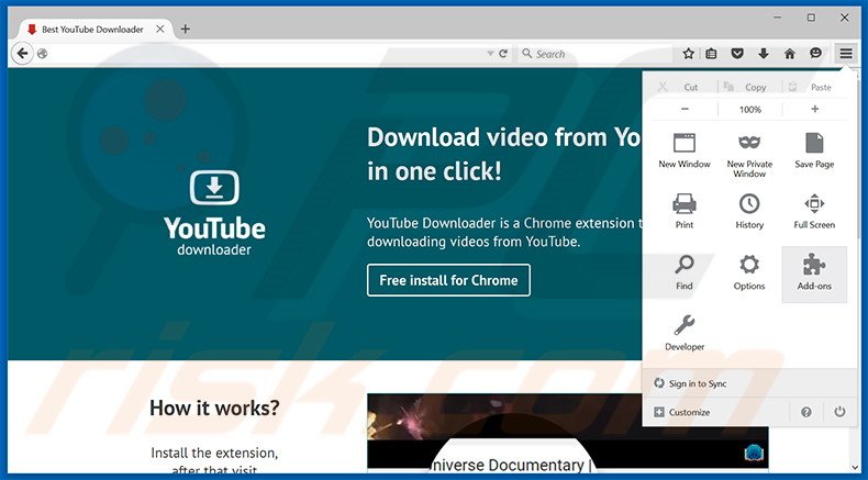 Suppression des publicités Best YouTube Downloader dans Mozilla Firefox étape 1