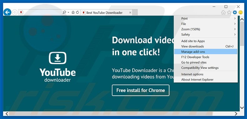 Suppression des publicités Best YouTube Downloader dans Internet Explorer étape 1