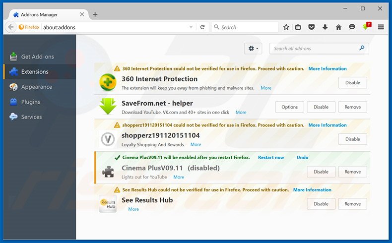 Suppression des publicités Chromium dans Mozilla Firefox étape 2