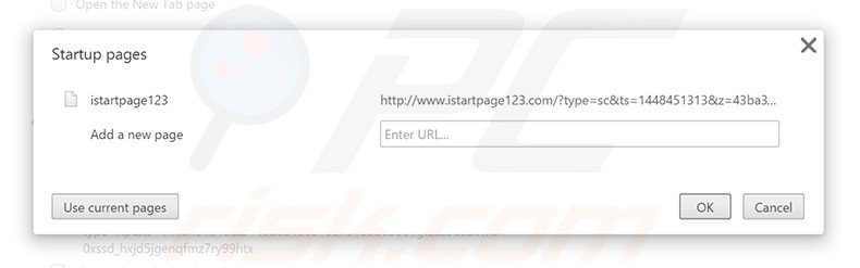 Suppression de la page d'accueil d'istartpage123.com dans Google Chrome 