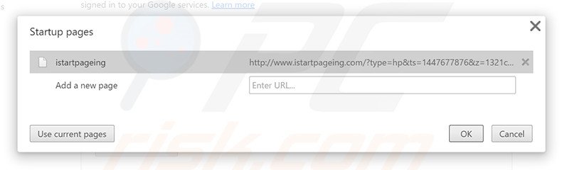 Suppression de la page d'accueil d'istartpageing.com dans Google Chrome 