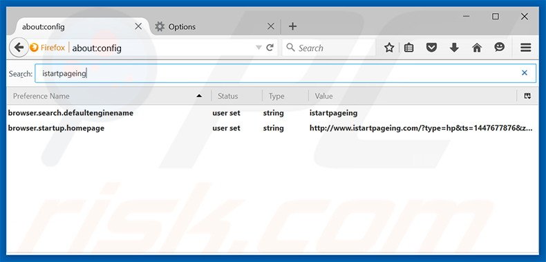 Suppression du moteur de recherche par défaut d'istartpageing.com dans Mozilla Firefox 