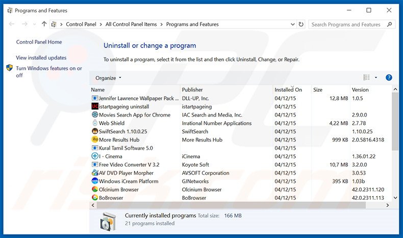 Désinstallation du logiciel de publicité Re-Markit via le Panneau de Configuration