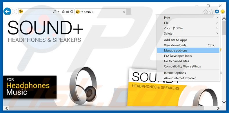 Suppression des publicités Sound+ dans Internet Explorer étape 1