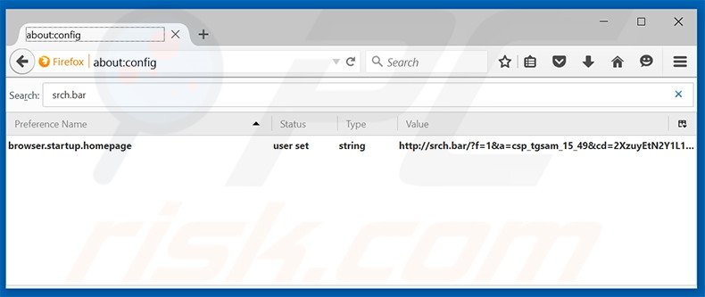 Suppression du moteur de recherche par défaut de srch.bar dans Mozilla Firefox 