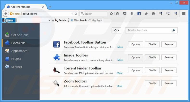 Suppression des extensions reliées à wow.com dans Mozilla Firefox