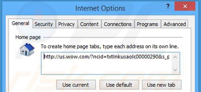 Suppression de la page d'accueil de wow.com dans Internet Explorer 