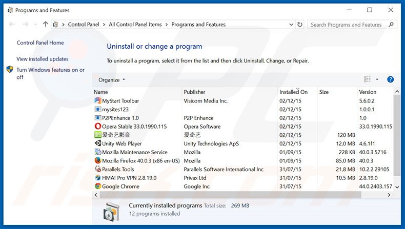 Désinstallation du logiciel de publicité XTEX via le Panneau de Configuration