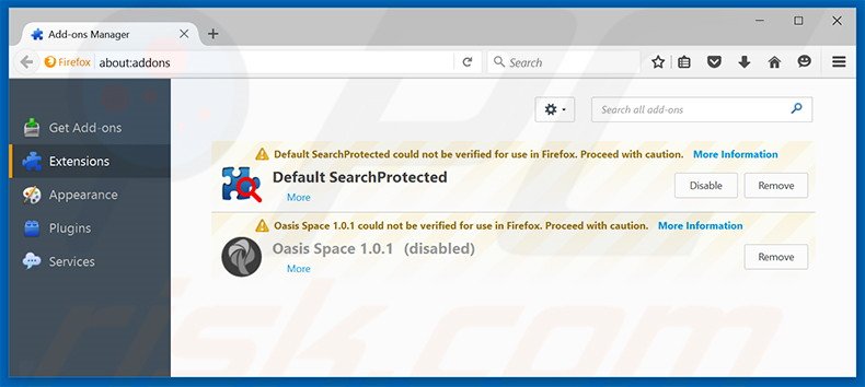 Suppression des extensions reliées à didisearch.com dans Mozilla Firefox 