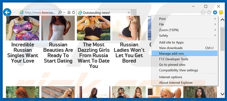 Suppression des publicités mgid dans Internet Explorer étape 1