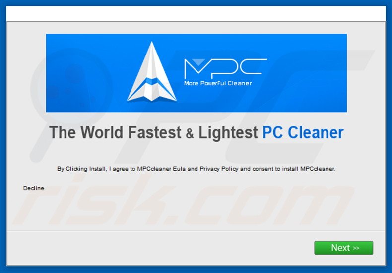 Installateur de MPC Cleaner combinant les logiciels