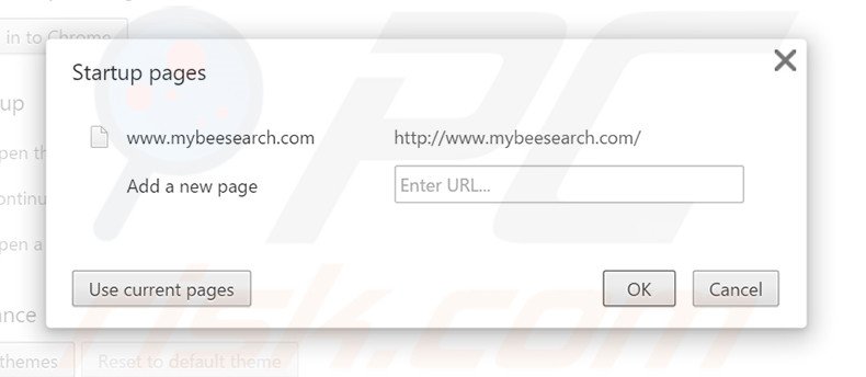Suppression de la page d'accueil de mybeesearch.com dans Google Chrome 
