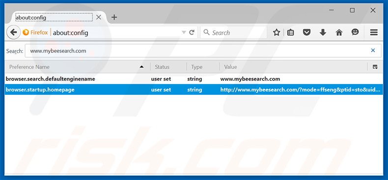 Suppression du moteur de recherche par défaut de mybeesearch.com dans Mozilla Firefox 