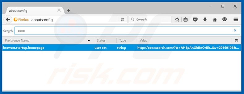 Suppression du moteur de recherche par défaut d'ooxxsearch.com dans Mozilla Firefox 