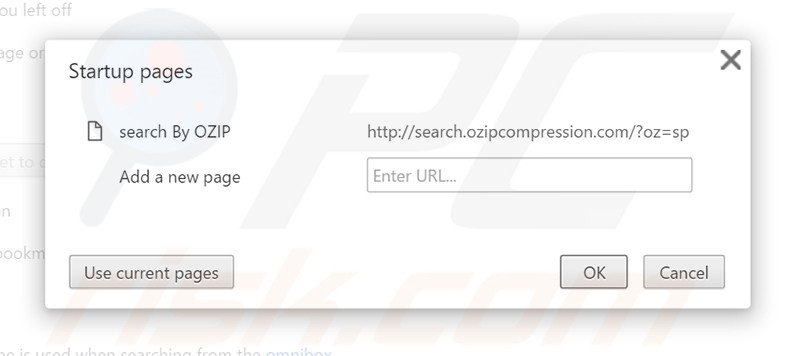 Suppression de la page d'accueil de search.ozipcompression.com dans Google Chrome 