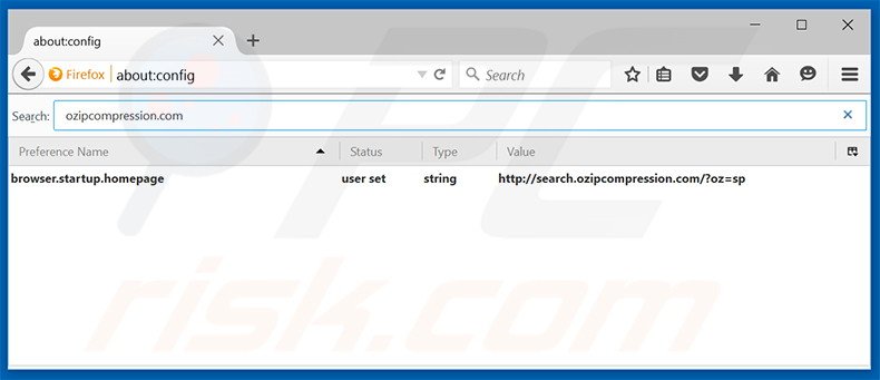 Suppression du moteur de recherche par défaut de search.ozipcompression.com dans Mozilla Firefox 