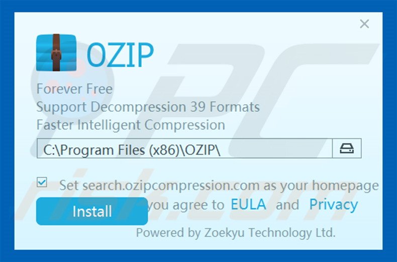 Configuration officielle de l'installation d'OZIP 