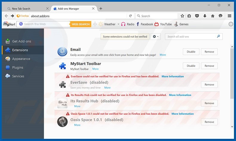 Suppression des publicités RightTopDeals dans Mozilla Firefox étape 2