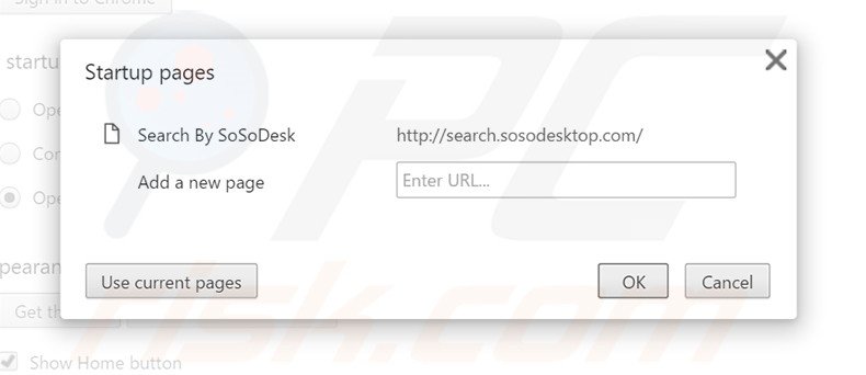 Suppression de la page d'accueil de search.sosodesktop.com dans Google Chrome 