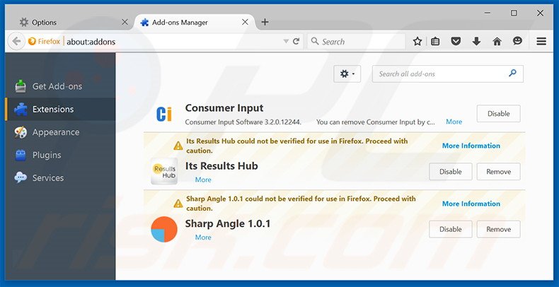 Suppression des extensions reliées à search.sosodesktop.com dans Mozilla Firefox 