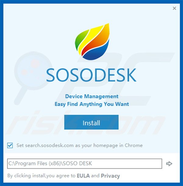 Configuration officielle de l'installation du pirate de navigateur SOSO DESK 