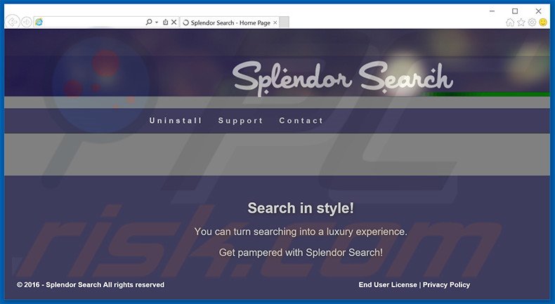 Logiciel de publicité Splendor Search 