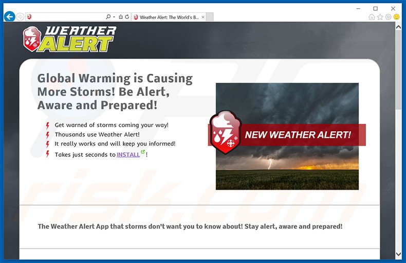 Logiciel de publicité Weather Alert