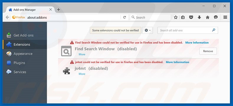 Suppression des publicités Browseextended dans Mozilla Firefox étape 2