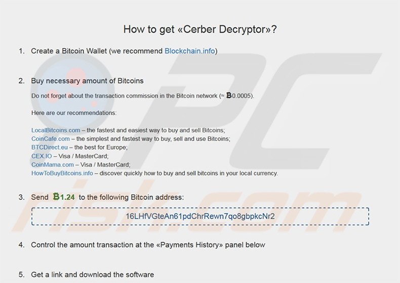 Cerber decrypt instructions