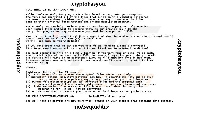 Instructions de décryptage de .Cryptohasyou 