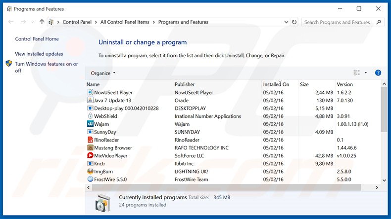 Désinstallation du logiciel de publicité Customer Promos via le Panneau de Configuration