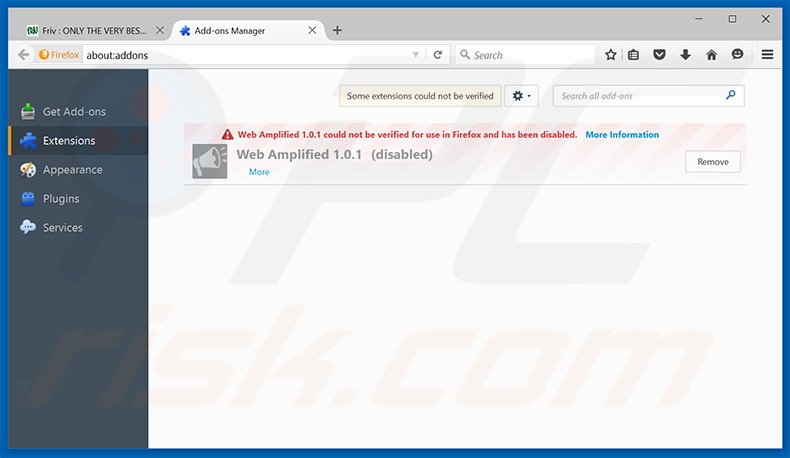 Suppression des publicités Friv Launcher dans Mozilla Firefox étape 2