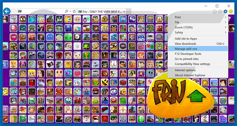 Suppression des publicités Friv Launcher dans Internet Explorer étape 1