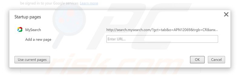 Suppression de la page d'accueil de search.mysearch.com dans Google Chrome 