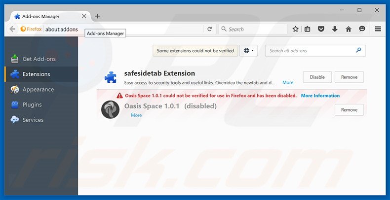 Suppression des extensions reliées à gold-page.com dans Mozilla Firefox 