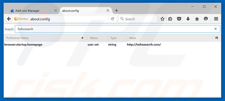 Suppression du moteur de recherche par défaut de hohosearch.com dans Mozilla Firefox 