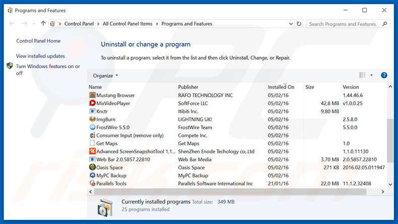 Désinstallation du logiciel de publicité Pass and Play via le Panneau de Configuration