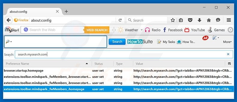 Suppression du moteur de recherche par défaut de search.mysearch.com dans Mozilla Firefox 