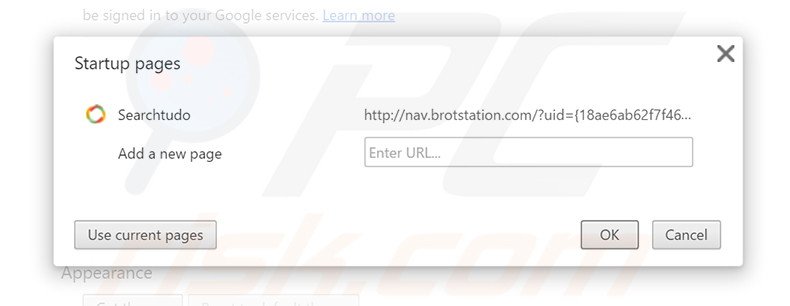 Suppression de la page d'accueil de nav.brotstation.com dans Google Chrome 