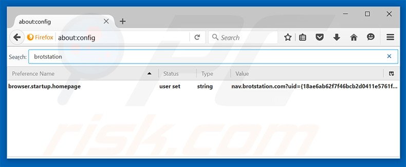 Suppression du moteur de recherche par défaut de nav.brotstation.com dans Mozilla Firefox 