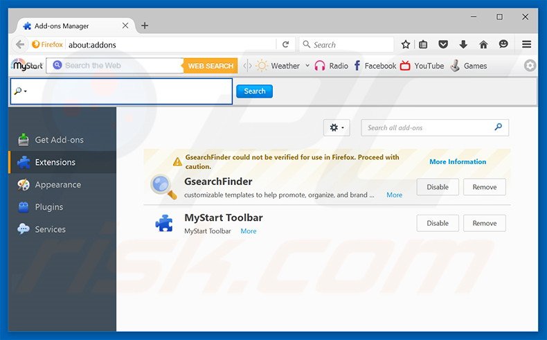 Suppression des extensions reliées à dozensearch.com dans Mozilla Firefox 