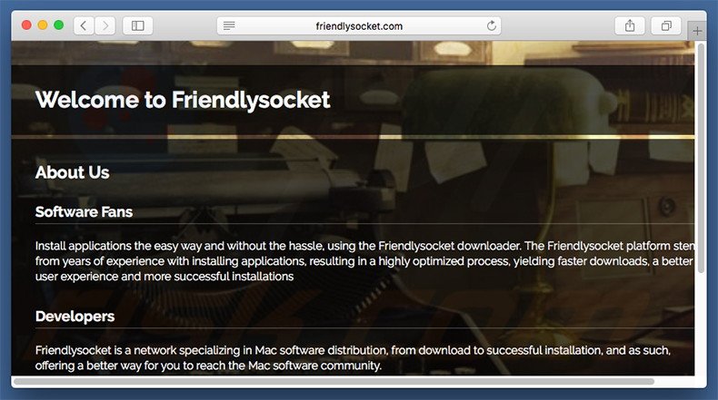 Dubious website used to promote search.friendlysocket.com